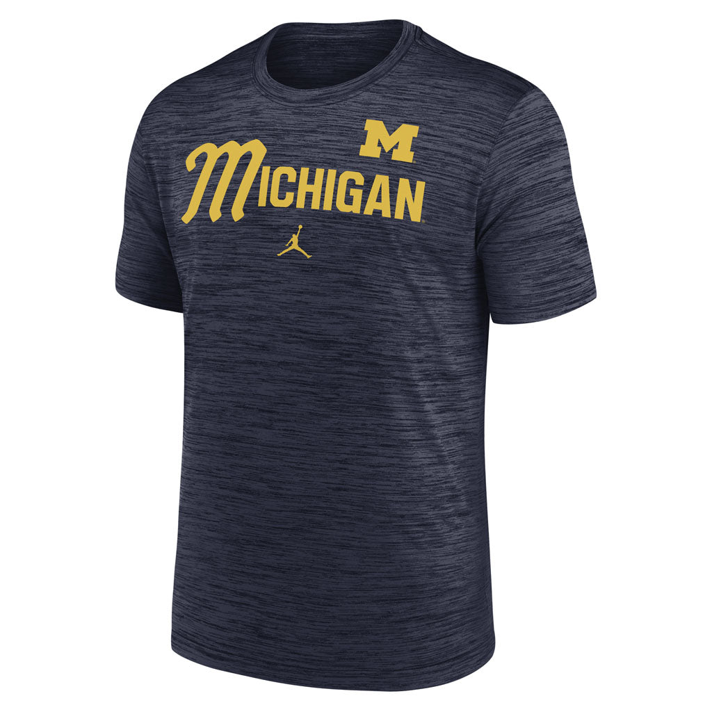 NCAA Michigan Wolverines Nike Script Velocity T-Shirt - Navy
