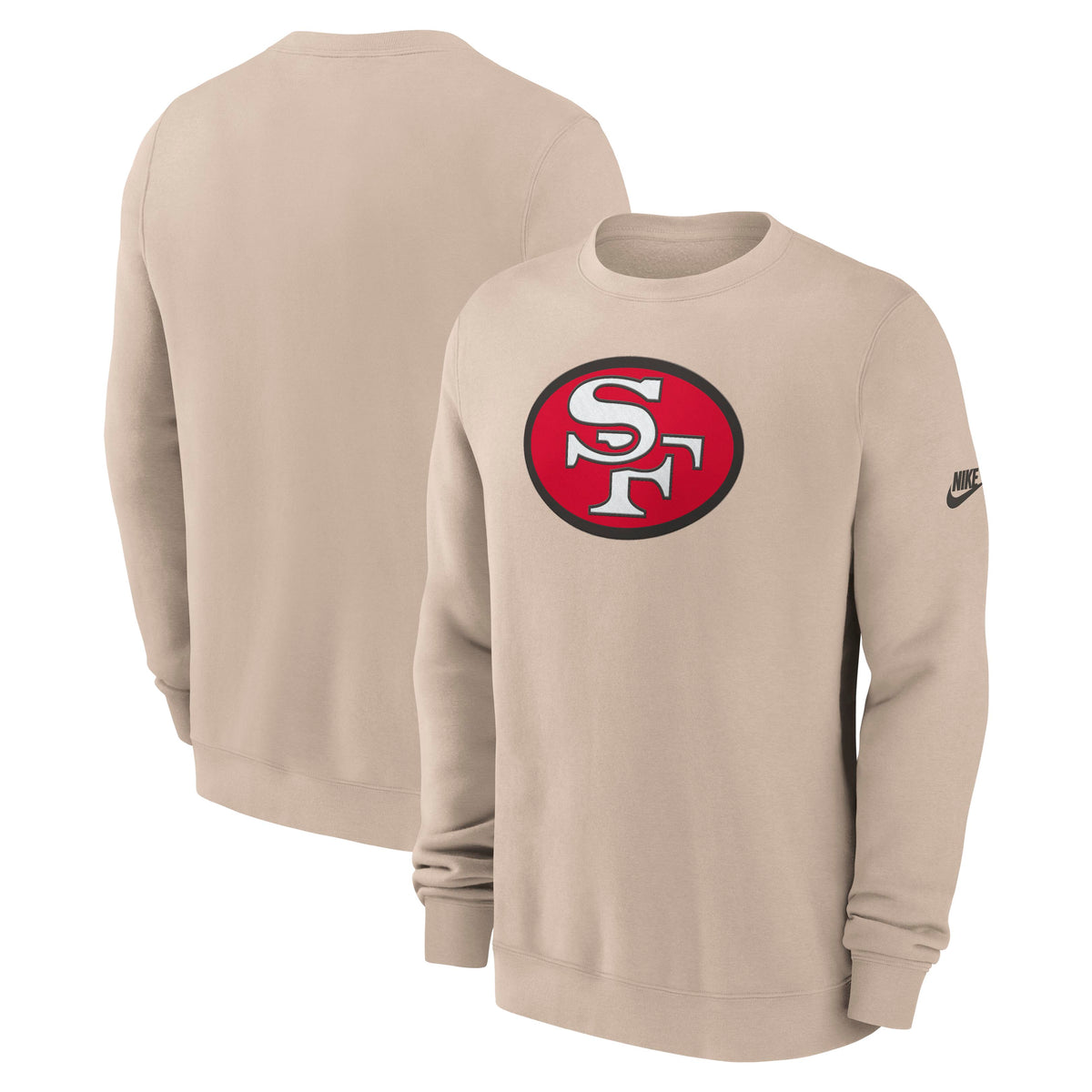 NFL San Francisco 49ers Nike 2026 Rewind Club Pullover Crew Sweatshirt- Tan