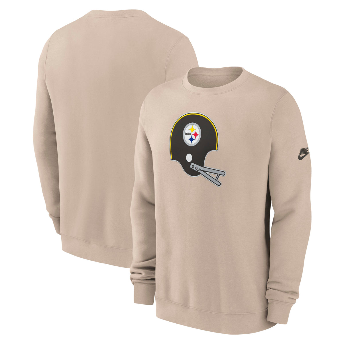 NFL Pittsburgh Steelers Nike 2026 Rewind Club Pullover Crew Sweatshirt- Tan