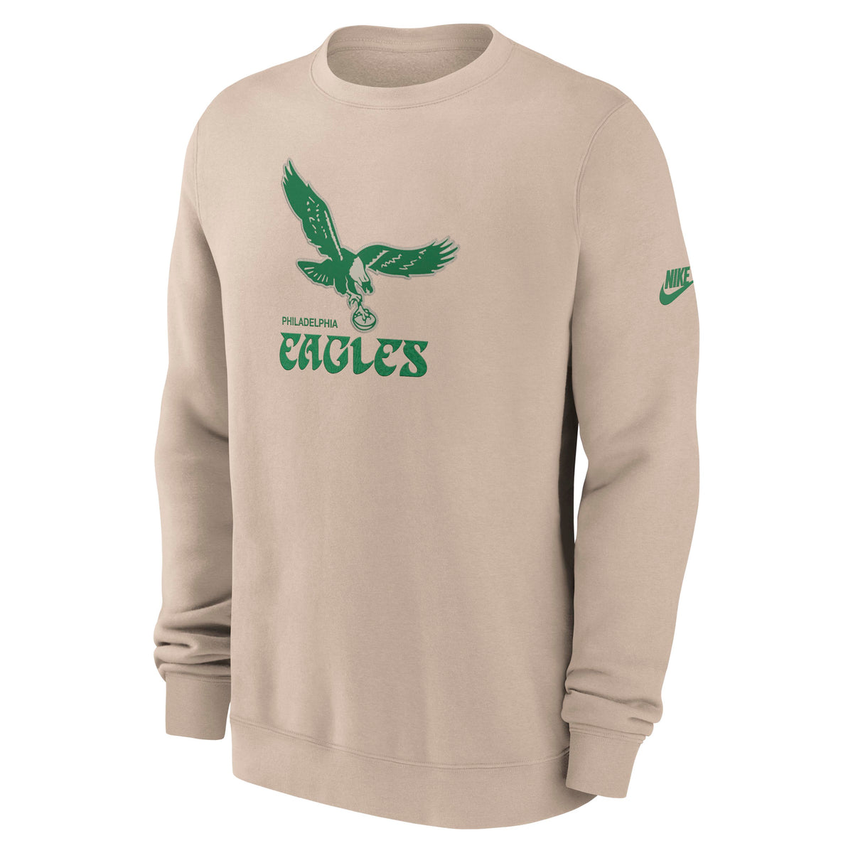 NFL Philadelphia Eagles Nike 2026 Rewind Club Pullover Crew Sweatshirt- Tan
