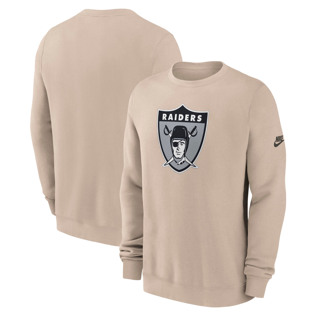NFL Las Vegas Raiders Nike 2026 Rewind Club Pullover Crew Sweatshirt- Tan