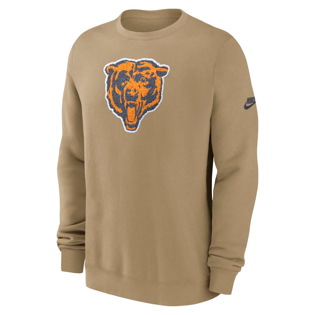 NFL Chicago Bears Nike 2025 Rewind Club Pullover Crew Sweatshirt - Brown