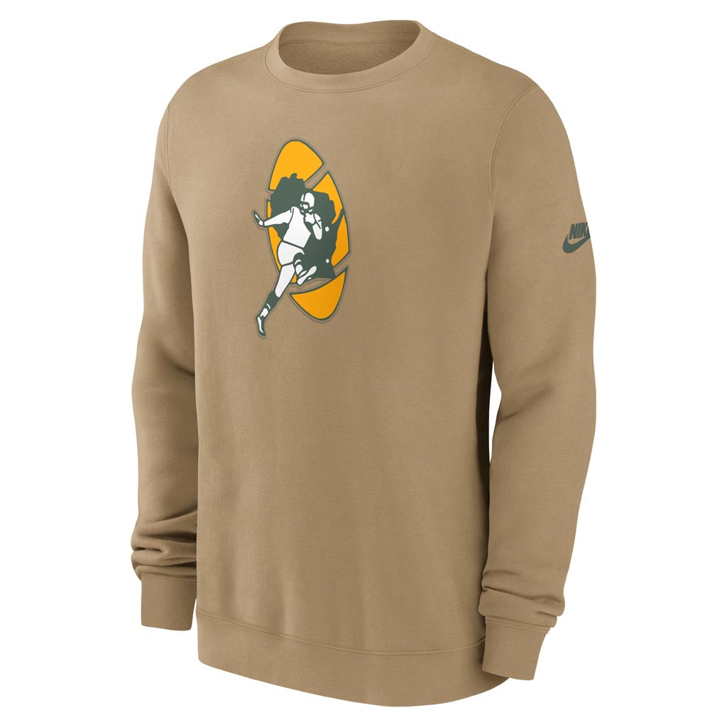 NFL Green Bay Packers Nike 2025 Rewind Club Pullover Crew Sweatshirt - Brown