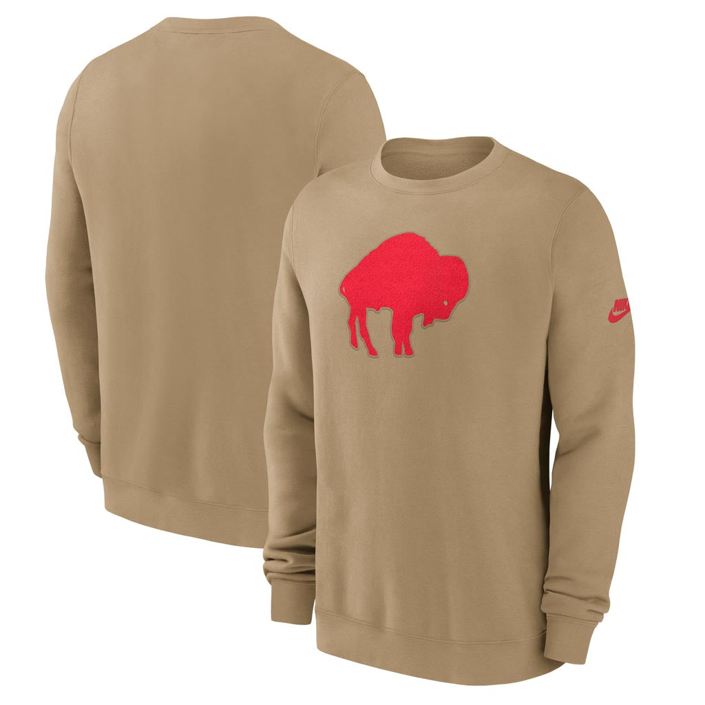 NFL Buffalo Bills Nike 2025 Rewind Club Pullover Crew Sweatshirt - Brown