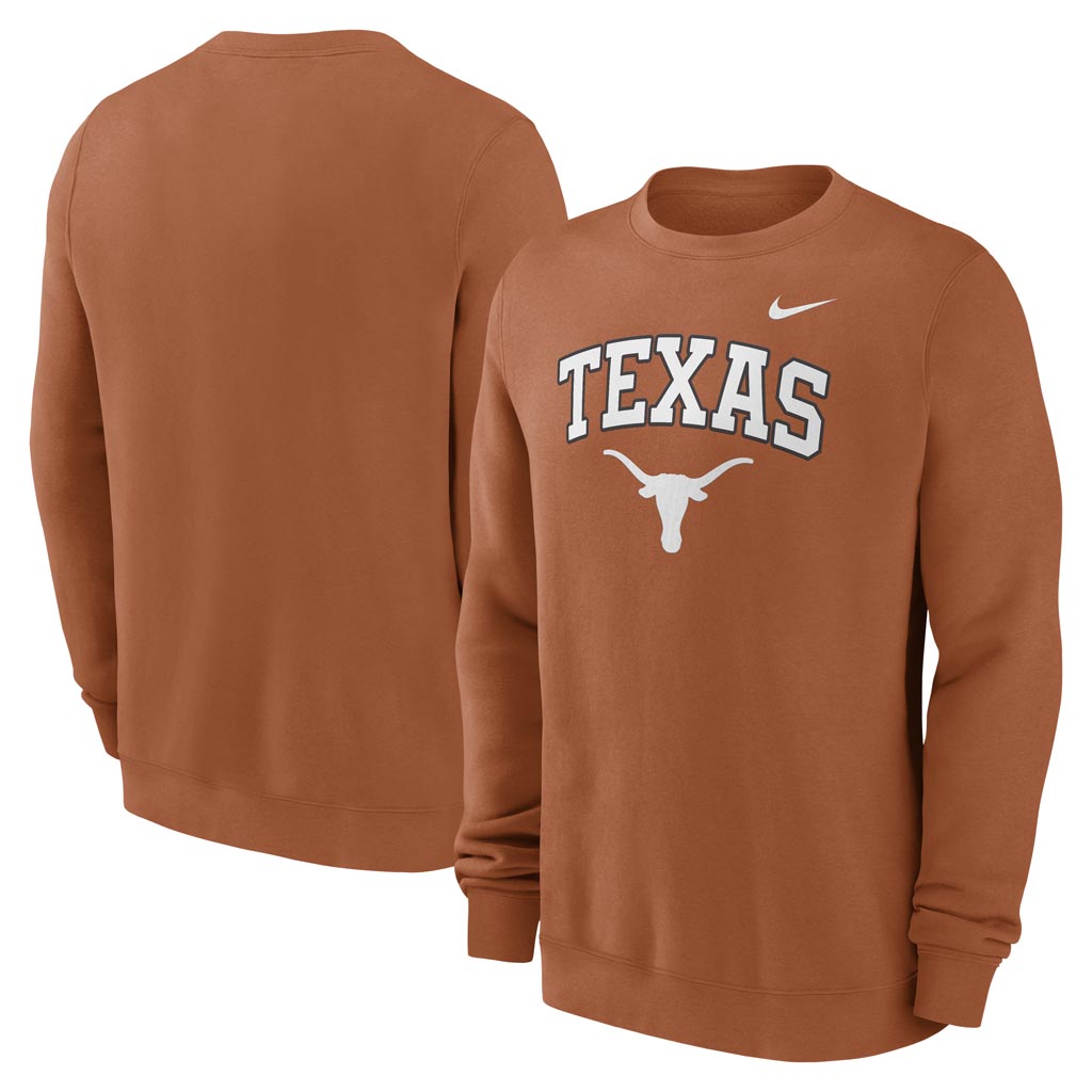 NCAA Texas Longhorns Nike Classic Arch Crew - Orange