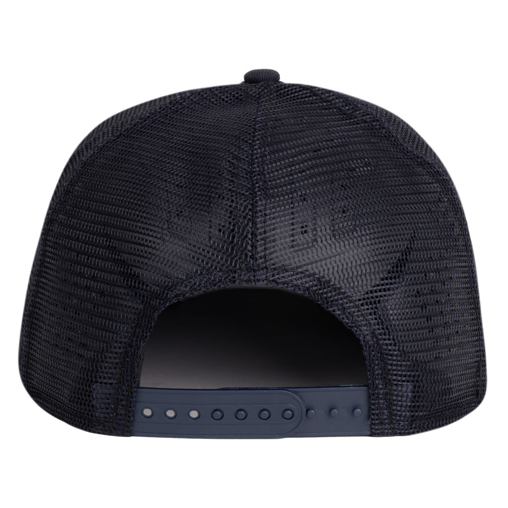 NHL Edmonton Oilers New Era Shadowline Trucker 9FIFTY Snapback Hat - Navy