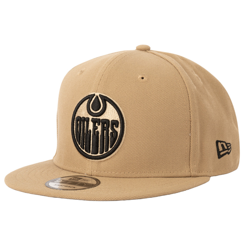 NHL Edmonton Oilers New Era Mocha 9FIFTY Snapback Hat - Khaki