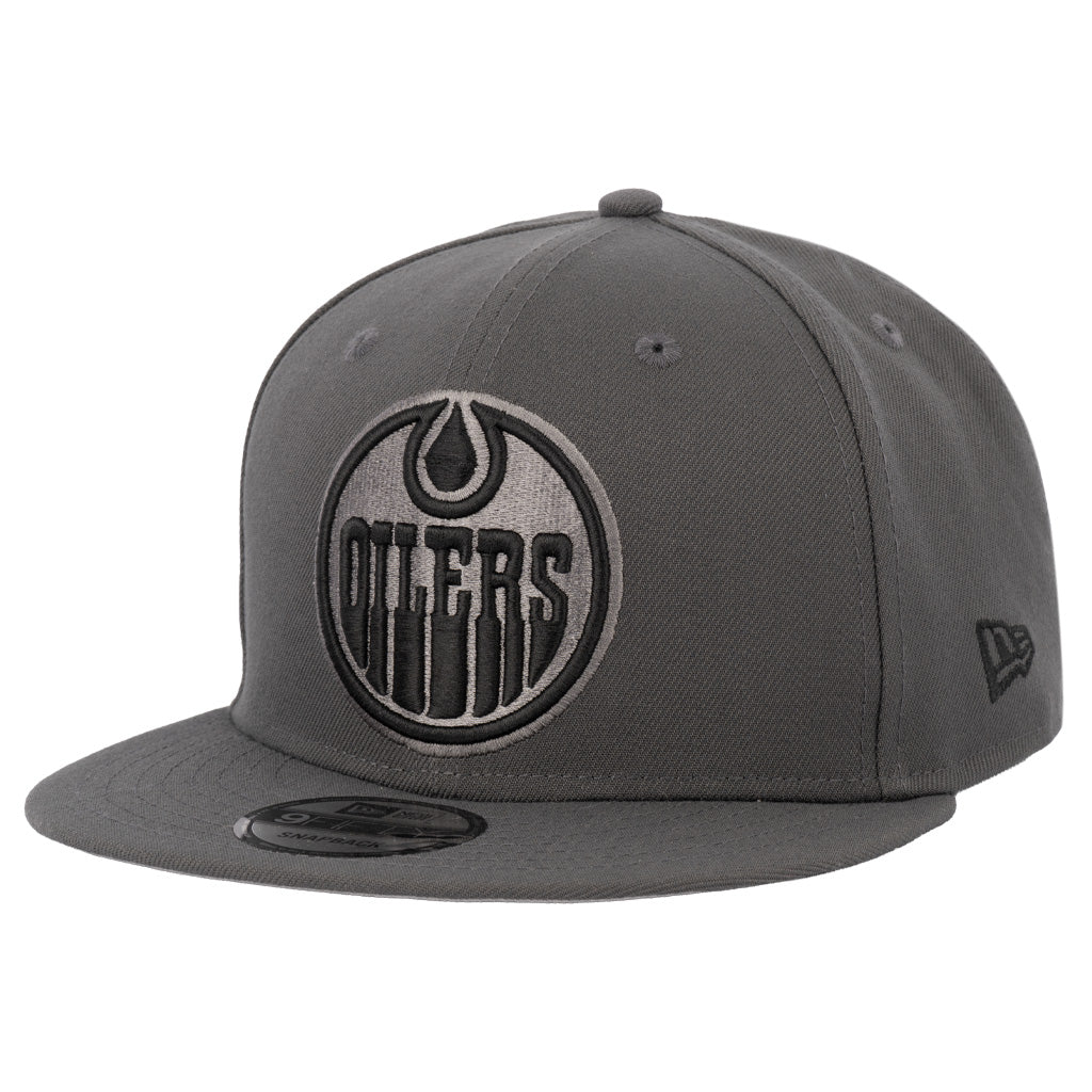 NHL Edmonton Oilers New Era Gray Prestige 9FIFTY Snapback Hat - Graphite