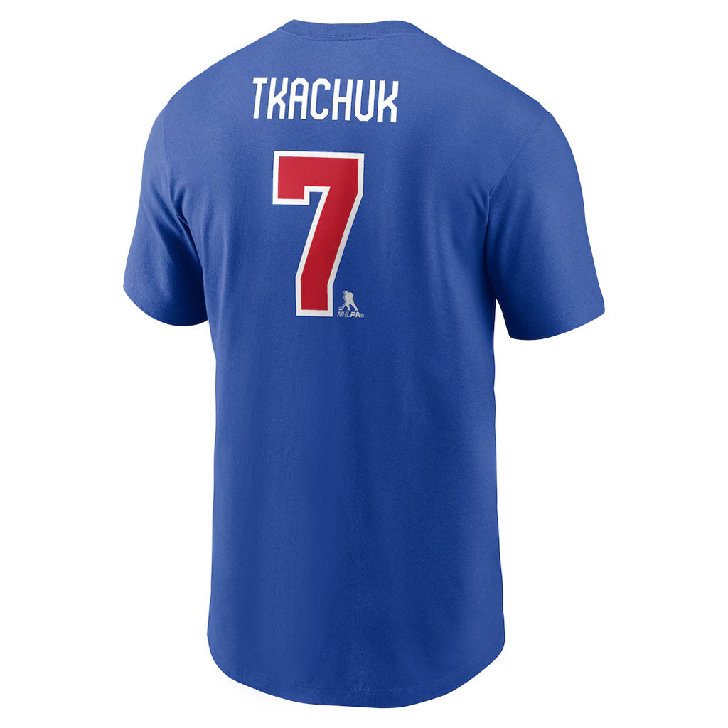 Team USA Brady Tkachuk Nike 2026 Hockey Name & Number T-Shirt - Blue