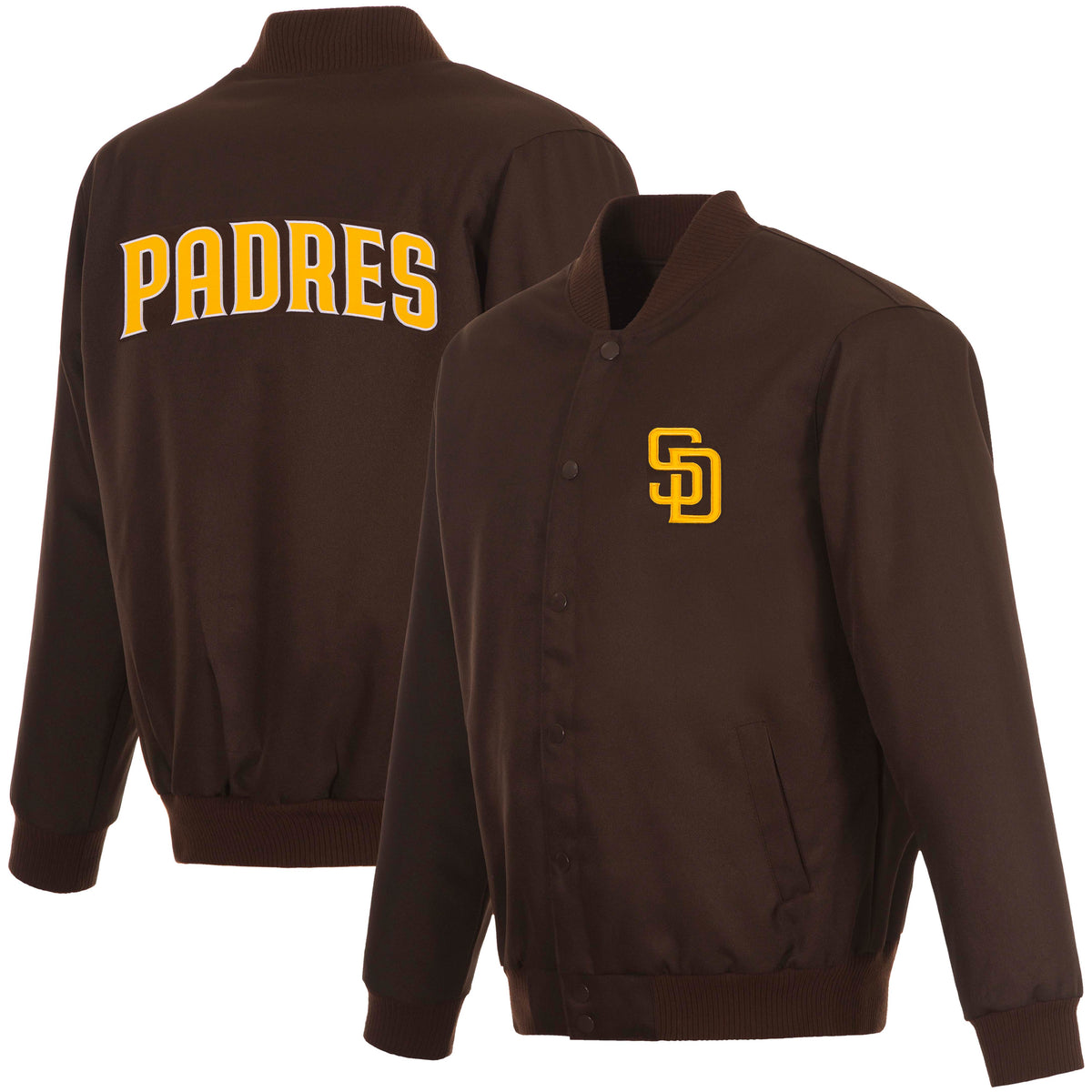 MLB San Diego Padres JH Design Poly-Twill Jacket- Brown