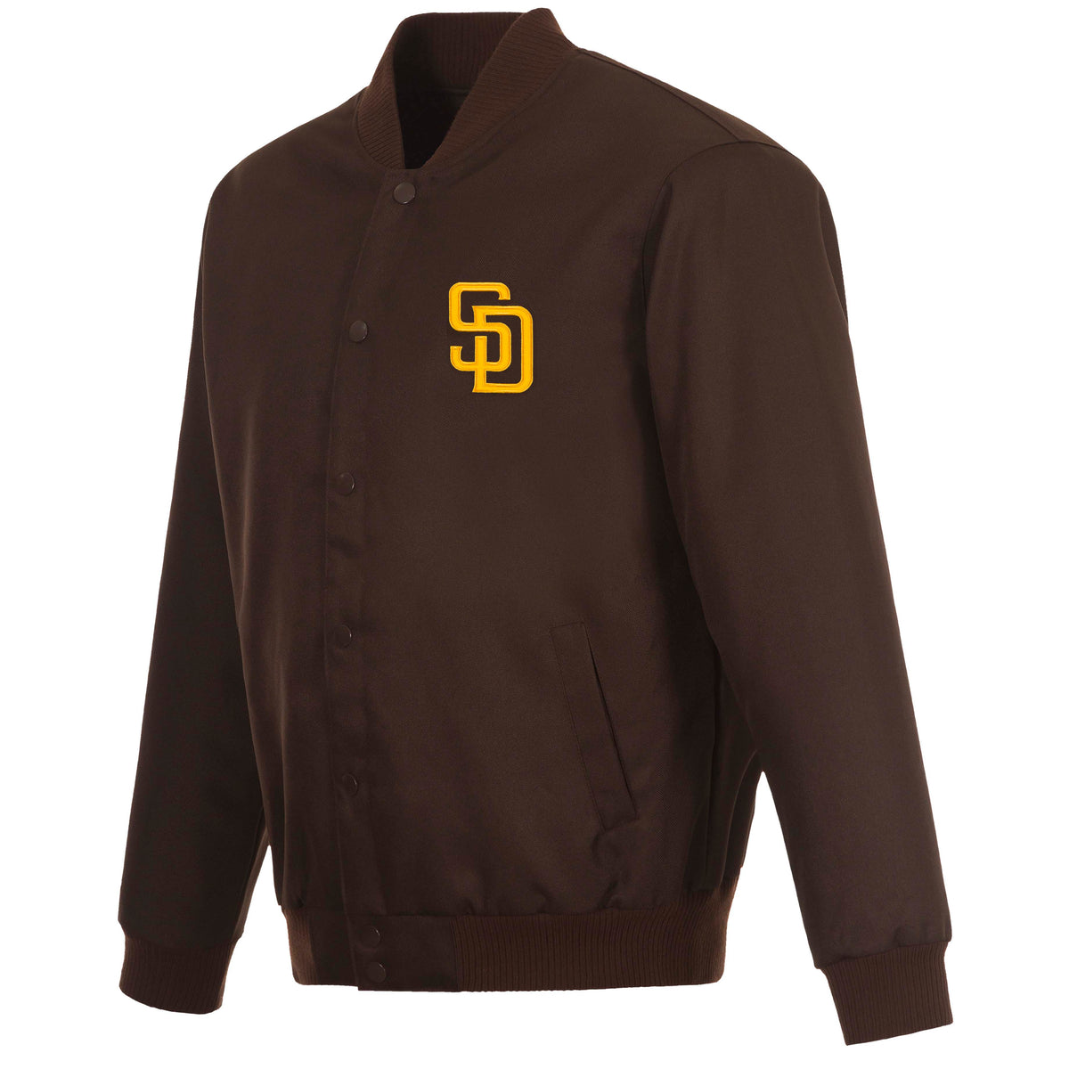 MLB San Diego Padres JH Design Poly-Twill Jacket- Brown