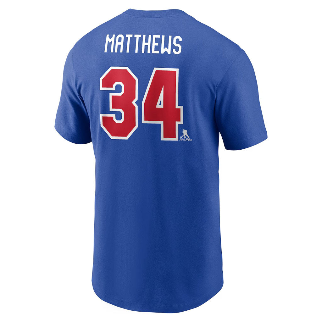 Team USA Auston Matthews Nike 2026 Hockey Name & Number T-Shirt - Blue