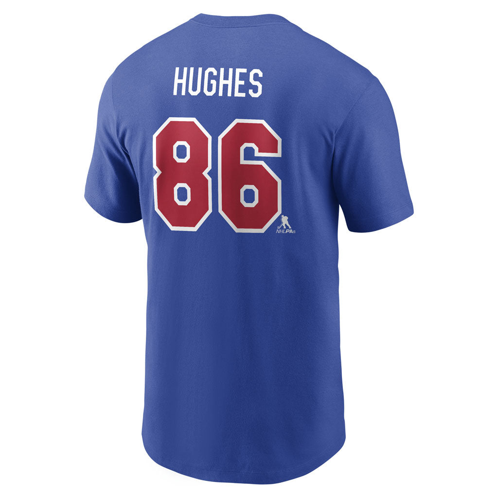 Team USA Jack Hughes Nike 2026 Hockey Name & Number T-Shirt - Blue