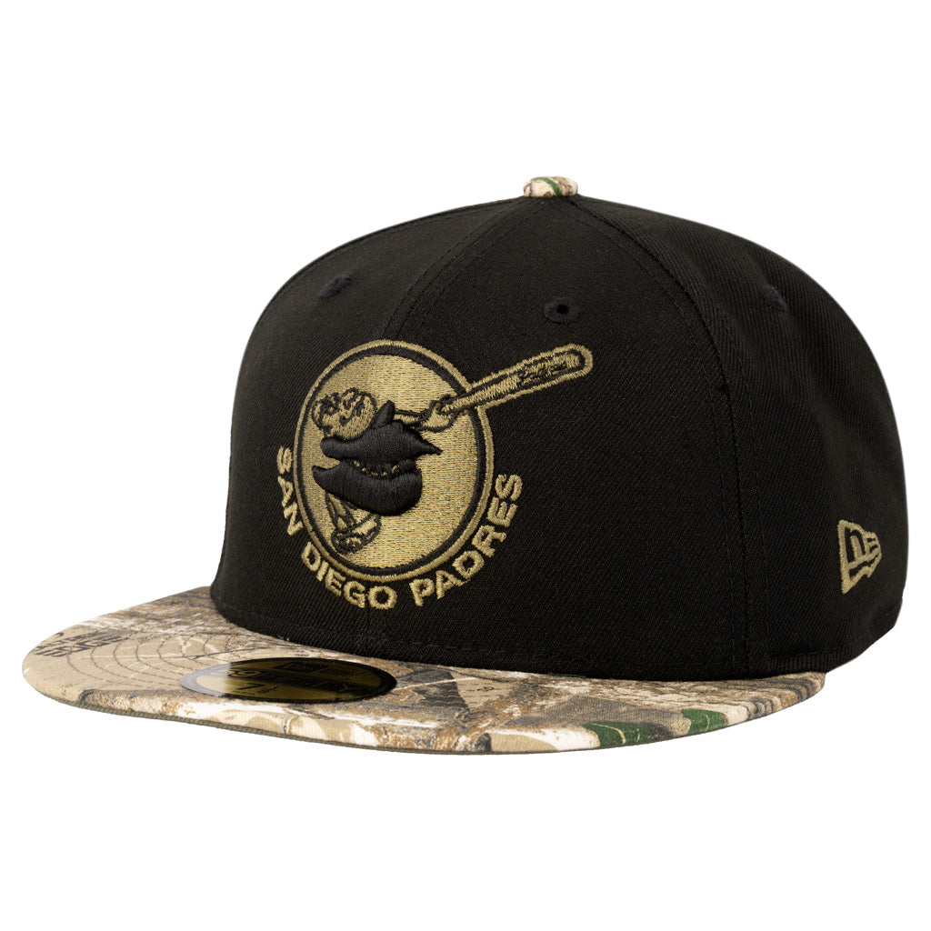 MLB San Diego Padres New Era Two-Tone Real Tree Shadow 59FIFTY Fitted Hat - Black