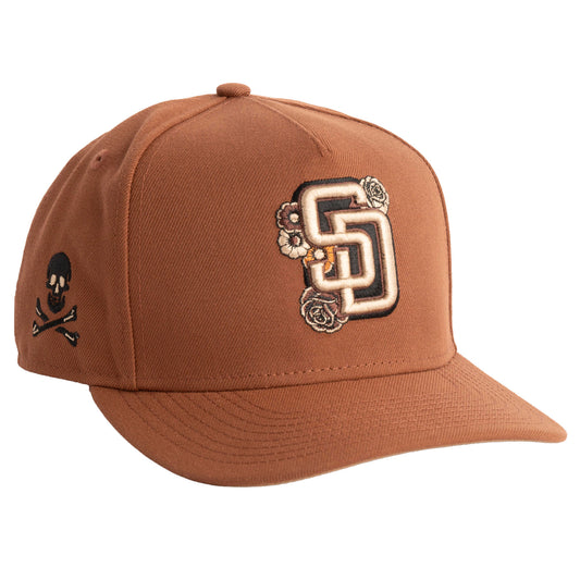 MLB San Diego Padres New Era Jolly Roger 9FIFTY A-Frame Snapback Hat- Brown