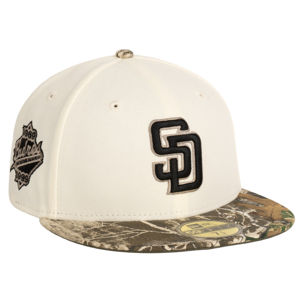 MLB San Diego Padres New Era Real Tree Two-Tone 59FIFTY Fitted Hat- Cream