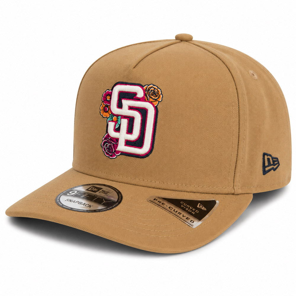 MLB San Diego Padres New Era Khaki 9FIFTY A-Frame Snapback Hat - Khaki