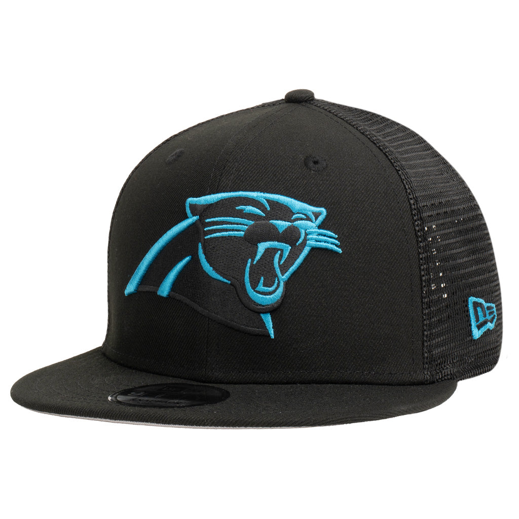 NFL Carolina Panthers New Era Shadowline 9FIFTY Snapback Trucker Hat - Black