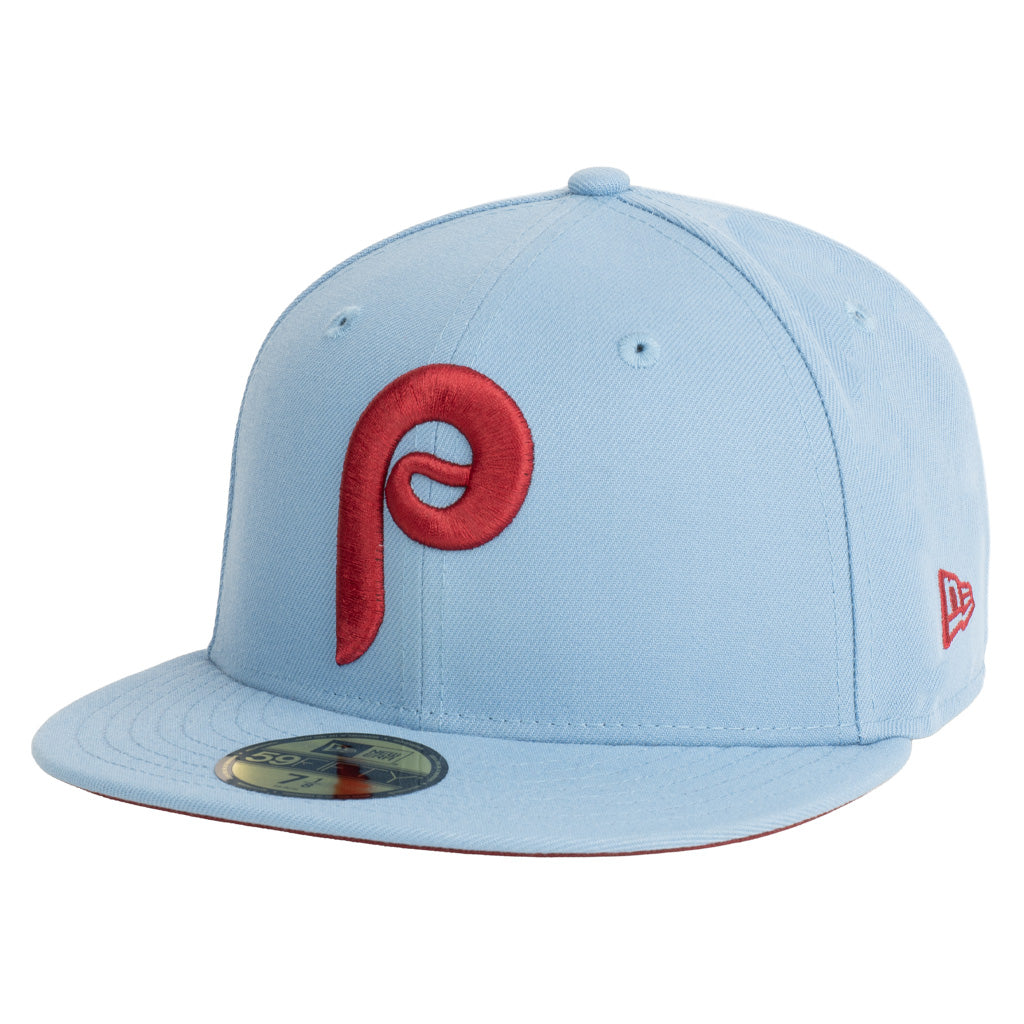 MLB Philadelphia Phillies New Era Team Under Visor 59FIFTY Fitted Hat - Blue