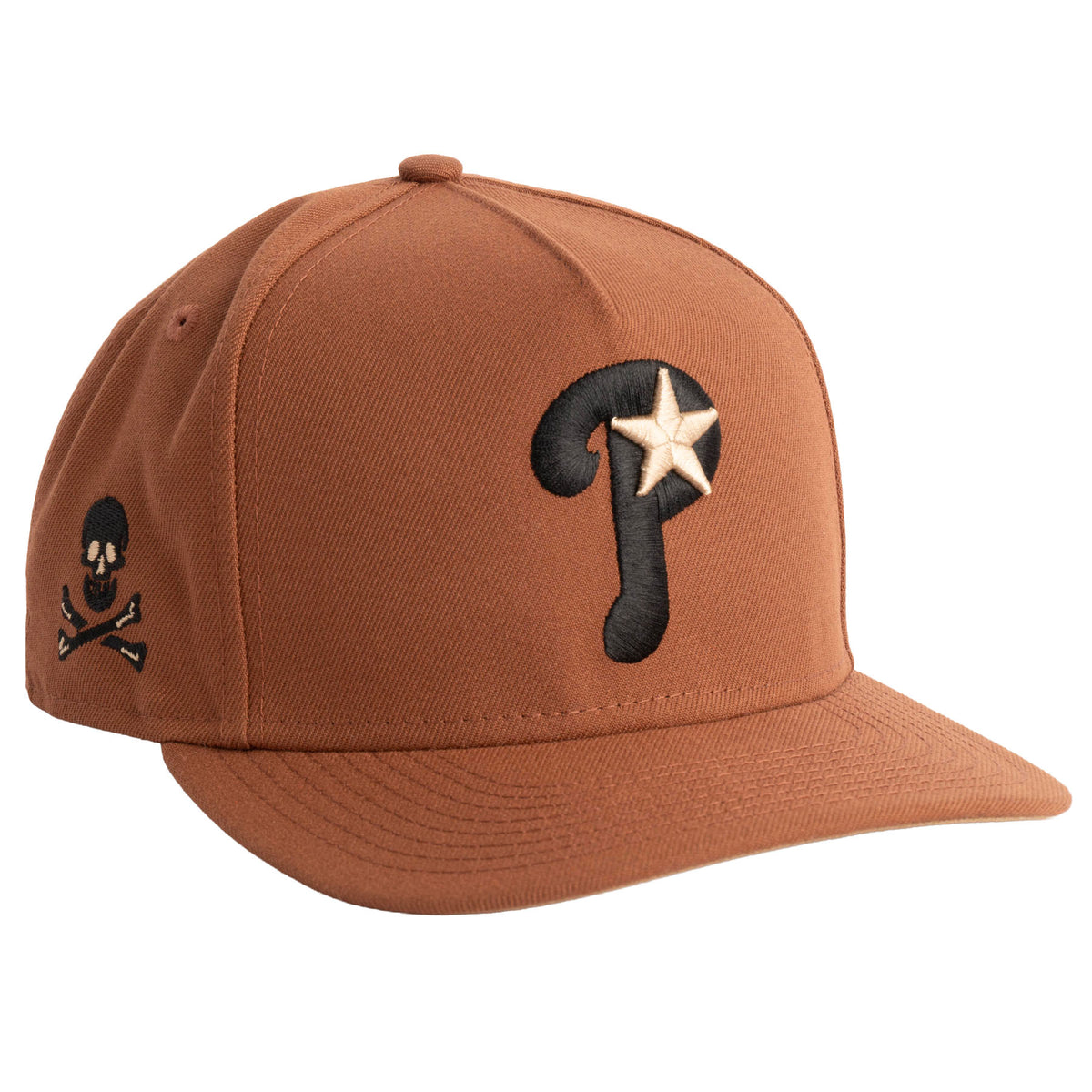 MLB Philadelphia Phillies New Era Jolly Roger 9FIFTY A-Frame Snapback Hat- Brown