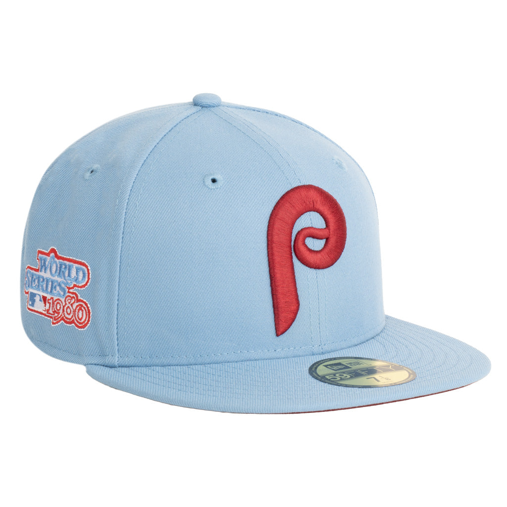 MLB Philadelphia Phillies New Era Team Under Visor 59FIFTY Fitted Hat - Blue