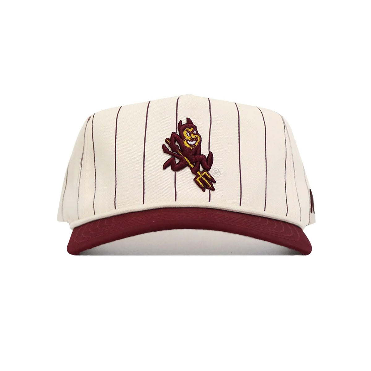 NCAA Arizona State Sun Devils No Rivals Sparky Pinstripe Structured Hat- Cream