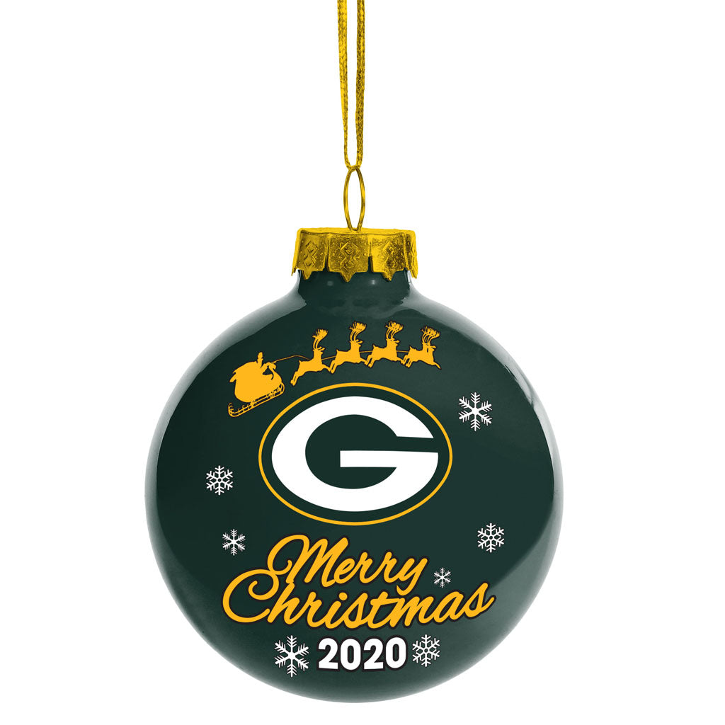 NFL Green Bay Packers FOCO Glass Ball Ornament