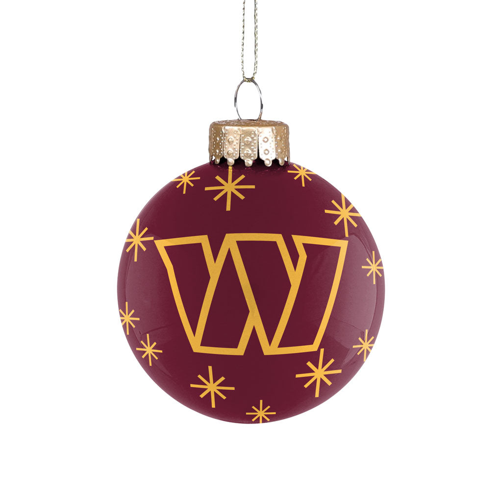 NFL Washington Commanders FOCO Glass Ball Oranament