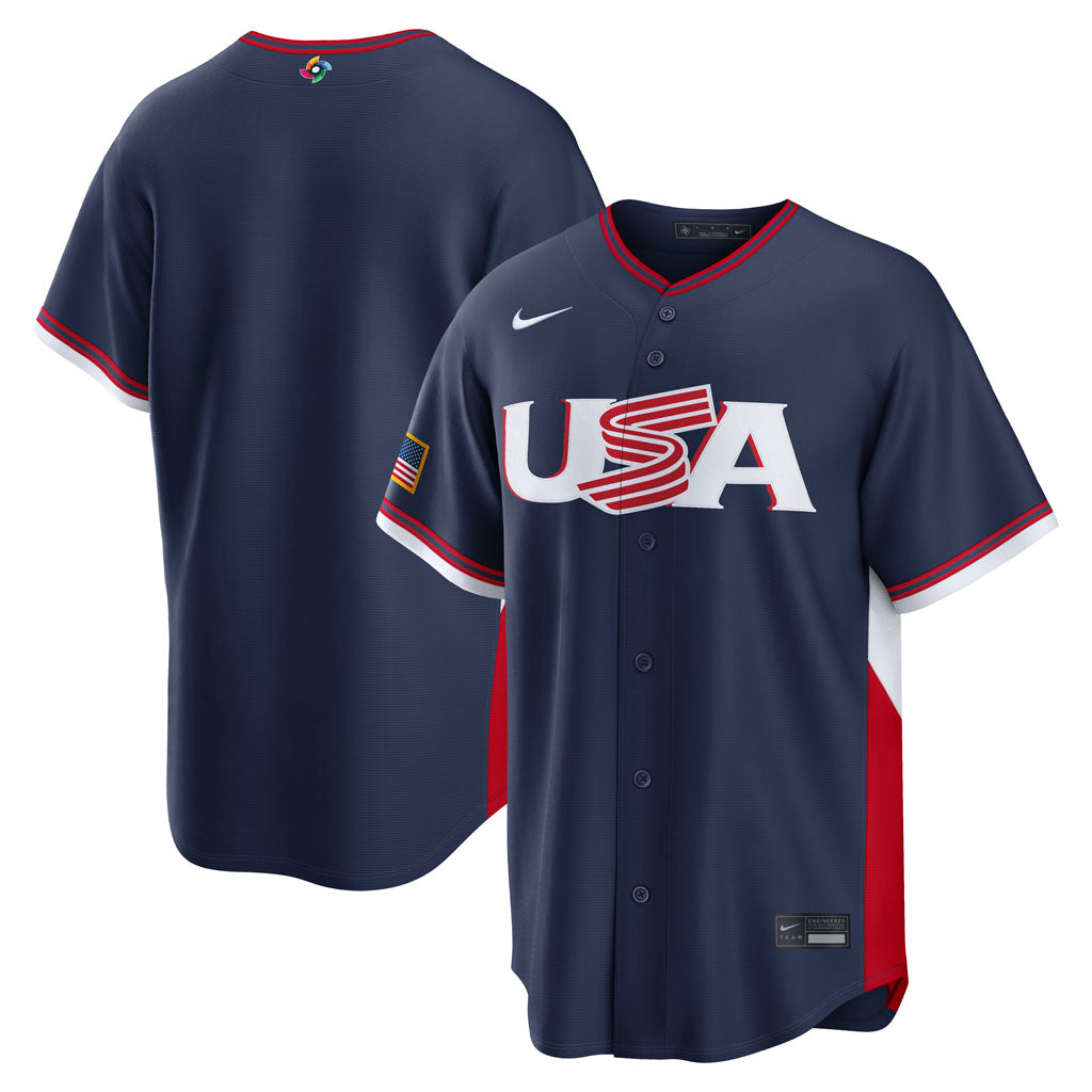 WBC USA ユニフォーム WBC USA Nike 2026 Road Stadium Jersey - Navy - Just Sports