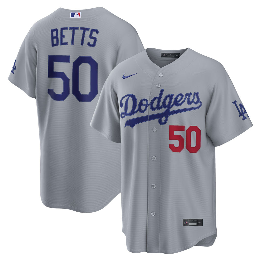 MLB Los Angeles Dodgers Mookie Betts Nike Road Stadium Jersey - Gray