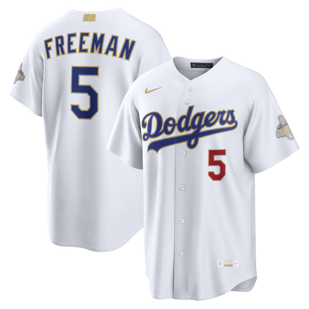 MLB Los Angeles Dodgers Freddie Freeman Nike 2026 Gold Stadium Jersey - White