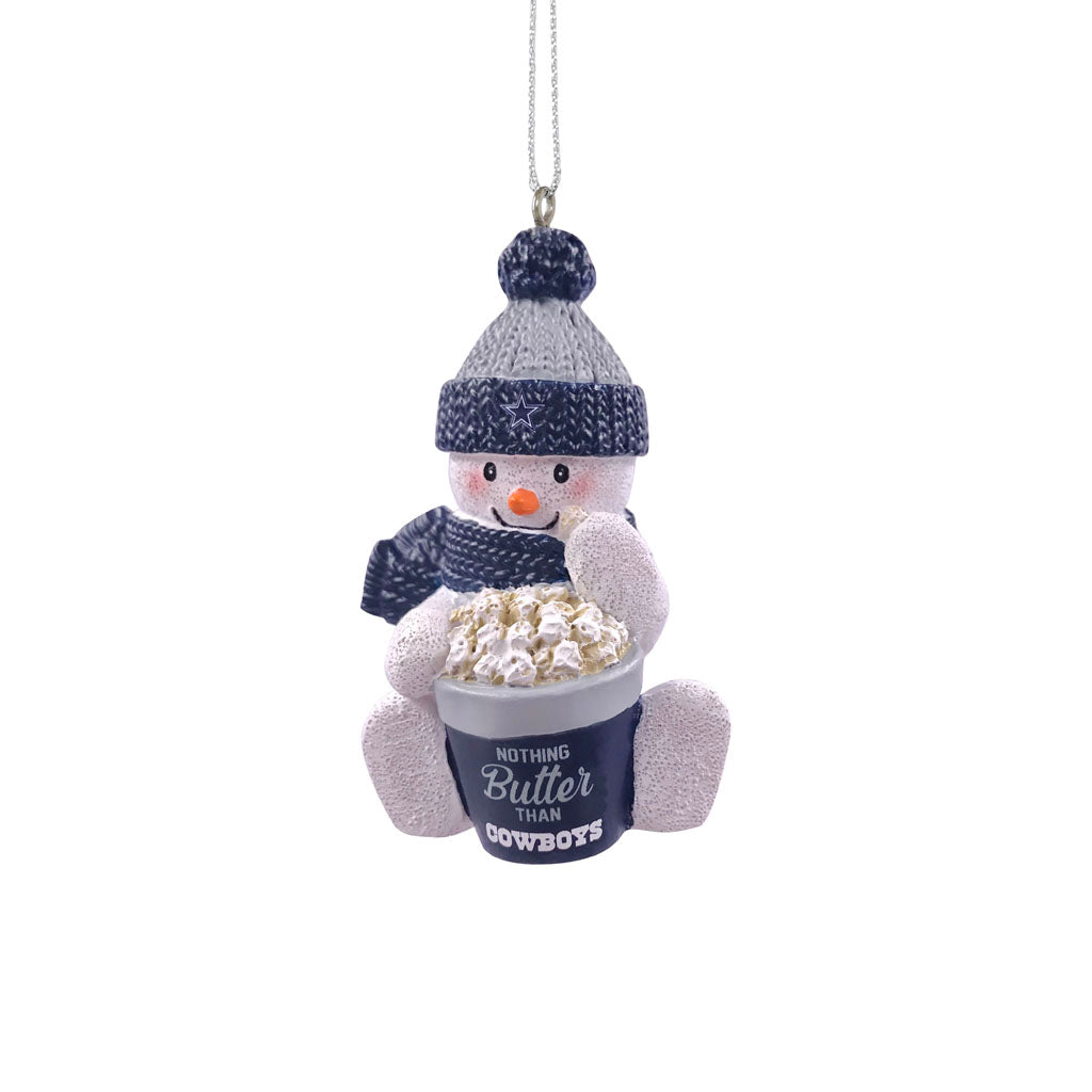 NFL Dallas Cowboys FOCO Snowman Popcorn Ornament