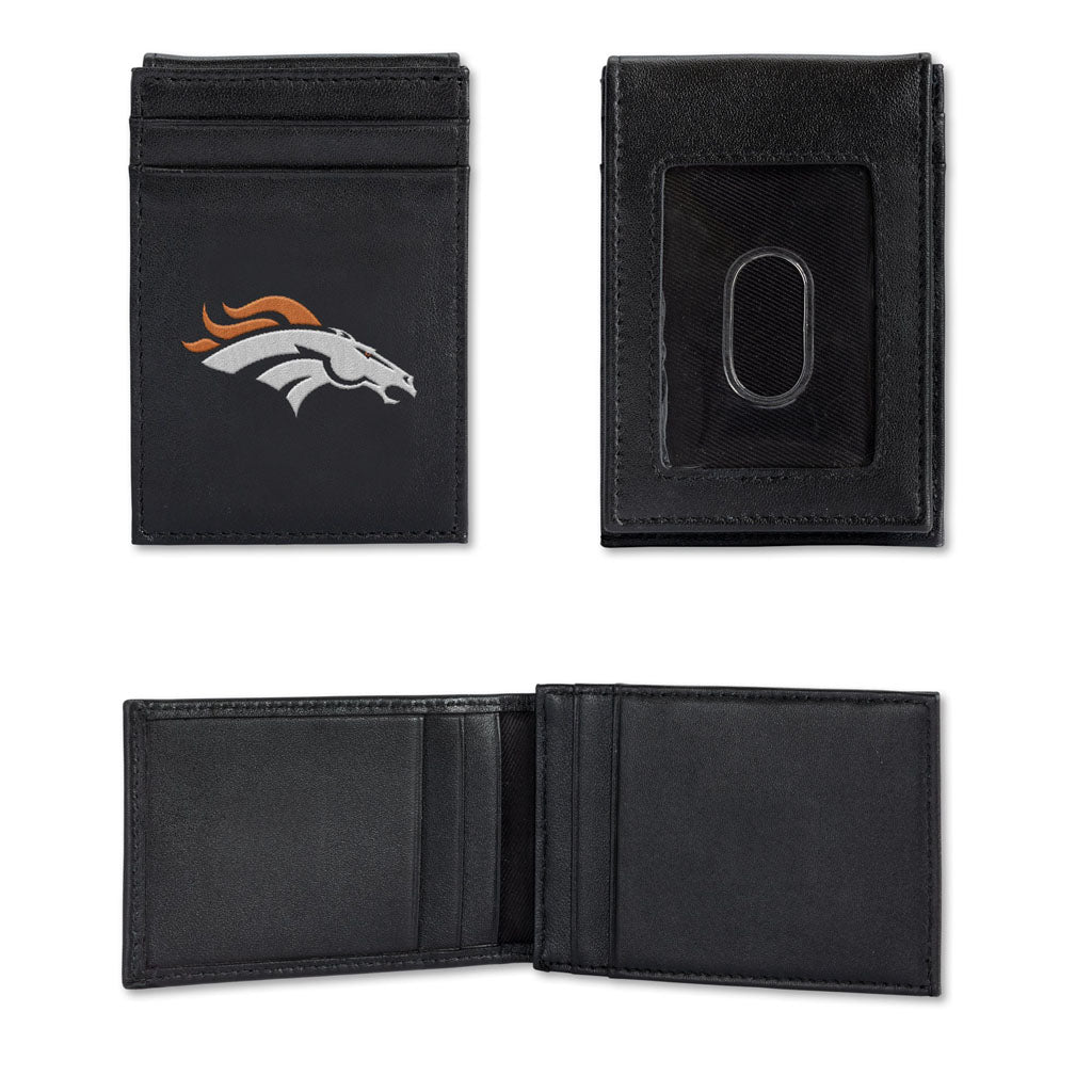 NFL Denver Broncos Rico Stitched Front Pocket Wallet - Black