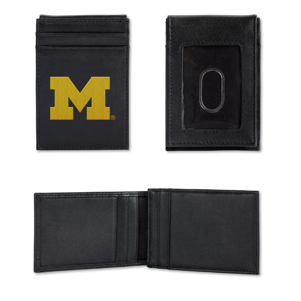 NCAA Michigan Wolverines Rico Stitched Front Pocket Wallet - Black