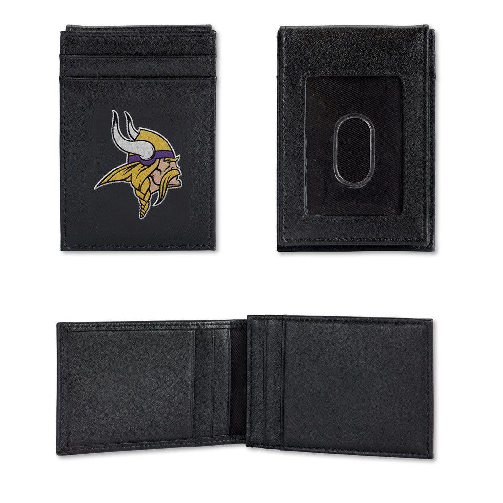 NFL Minnesota Vikings Rico Stitched Front Pocket Wallet - Black