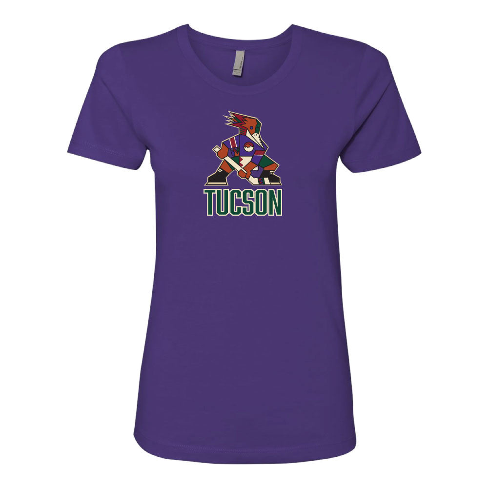 Tucson Roadrunners Women&#39;s Kachina Logo Stack T-Shirt - Purple