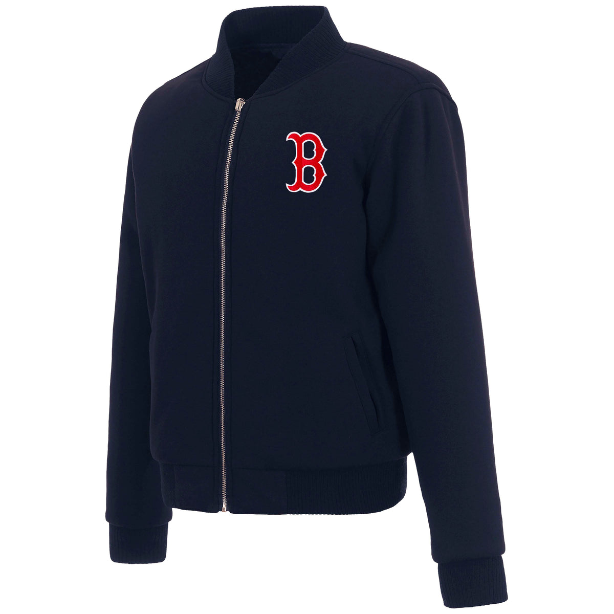 MLB Boston Red Sox Women's JH Design Reversible Fleece Jacket- Navy