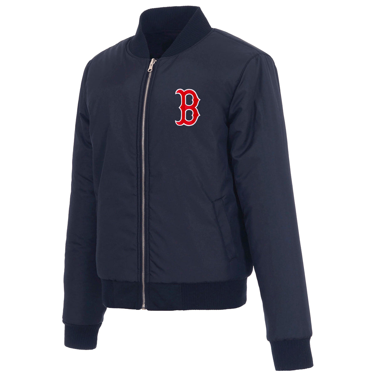 MLB Boston Red Sox Women's JH Design Reversible Fleece Jacket- Navy