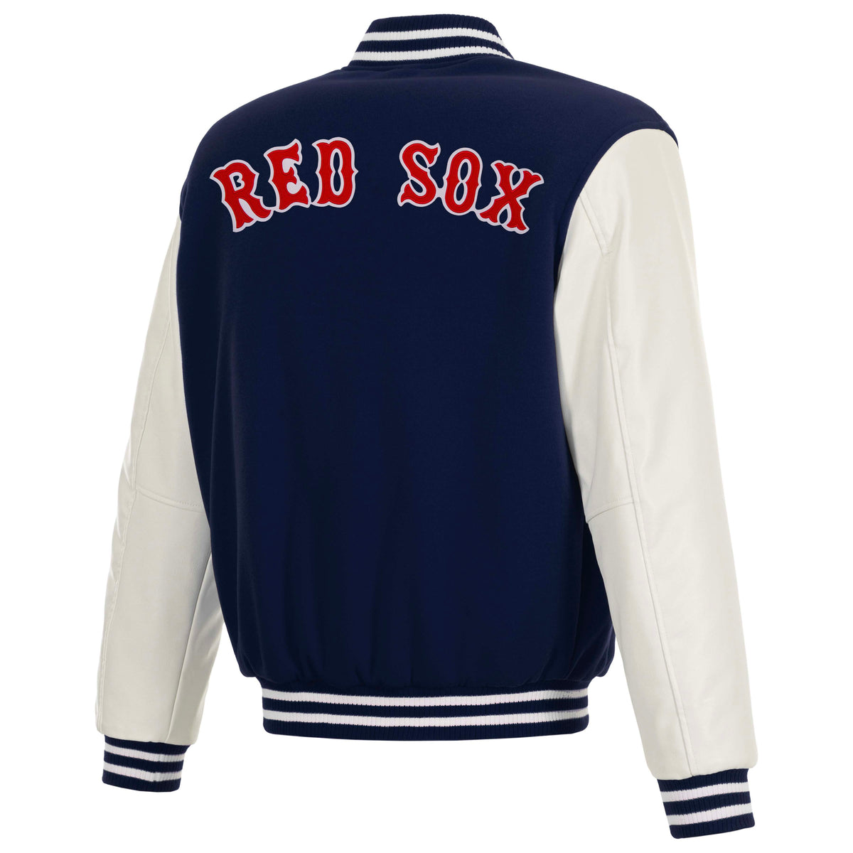 MLB Boston Red Sox JH Design Reversible Varsity Jacket- Navy/White