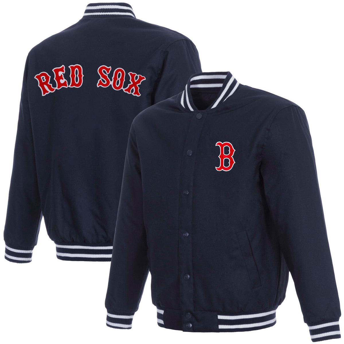 MLB Boston Red Sox JH Design Poly-Twill Jacket- Navy