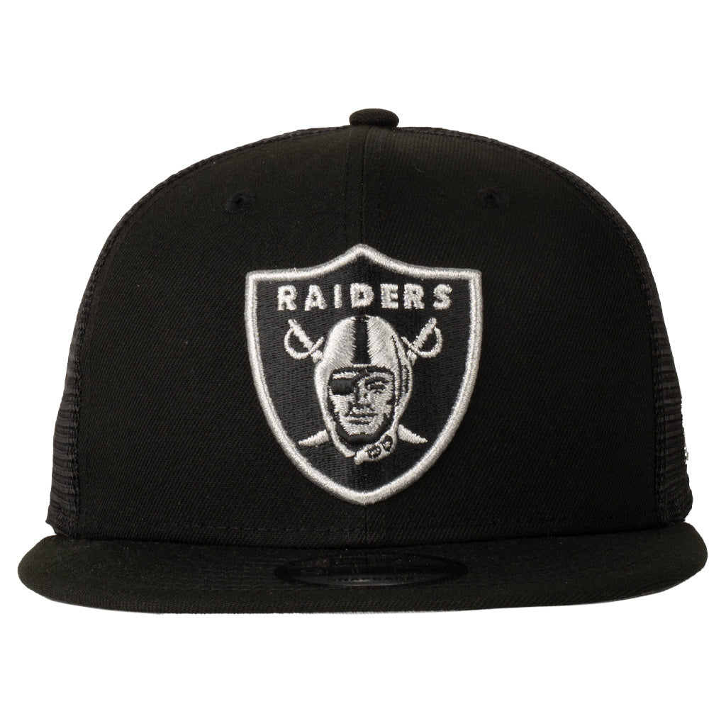 NFL Las Vegas Raiders New Era Shadowline 9FIFTY Snapback Trucker Hat - Black