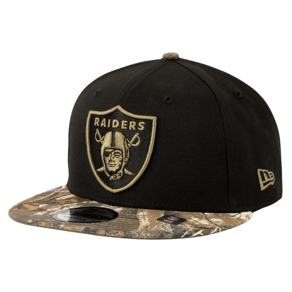 NFL Las Vegas Raiders New Era Two-Tone Real Tree Shadow 9FIFTY Snapback Hat - Black