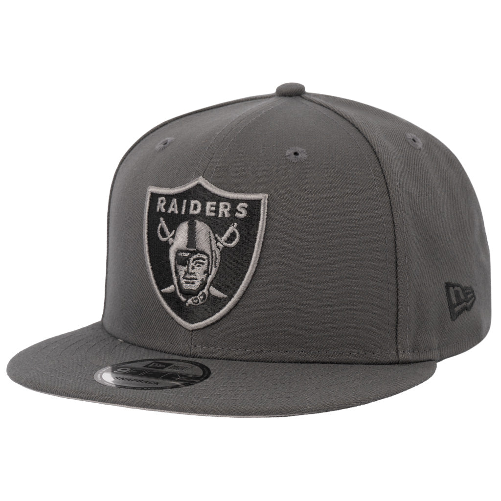 NFL Las Vegas Raiders New Era Gray Prestige 9FIFTY Snapback Hat - Graphite