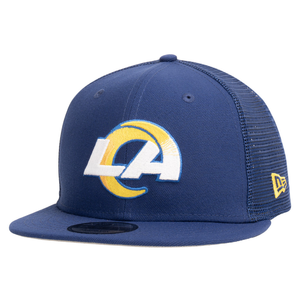 NFL Los Angeles Rams New Era Shadowline 9FIFTY Snapback Trucker Hat - Blue