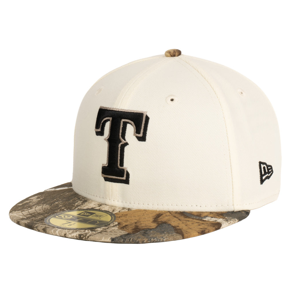 MLB Texas Rangers New Era Real Tree Two-Tone 59FIFTY Fitted Hat- Cream