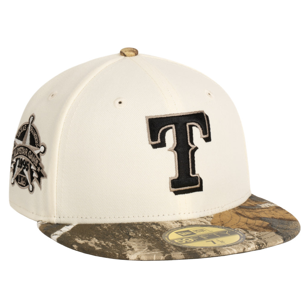 MLB Texas Rangers New Era Real Tree Two-Tone 59FIFTY Fitted Hat- Cream