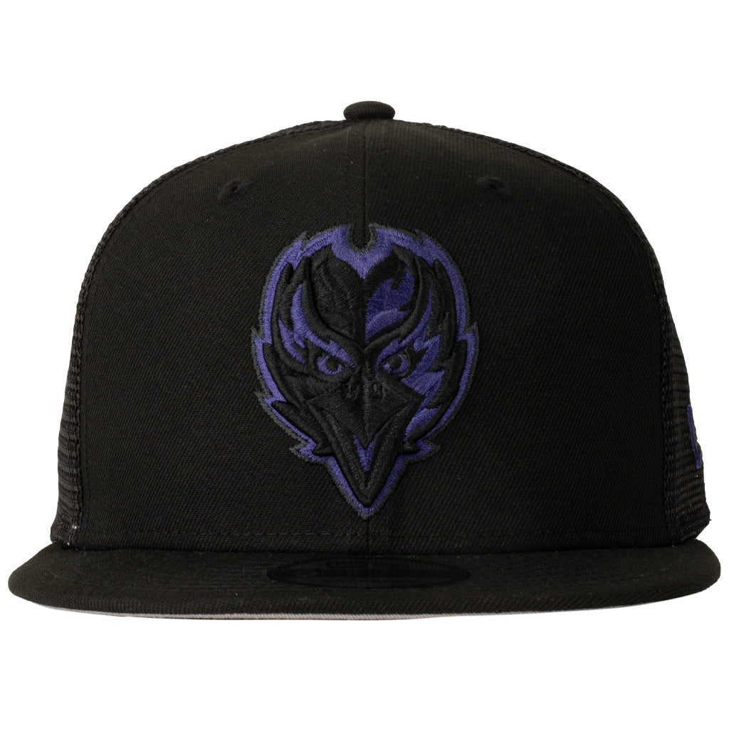 NFL Baltimore Ravens New Era Shadowline 9FIFTY Snapback Trucker Hat - Black