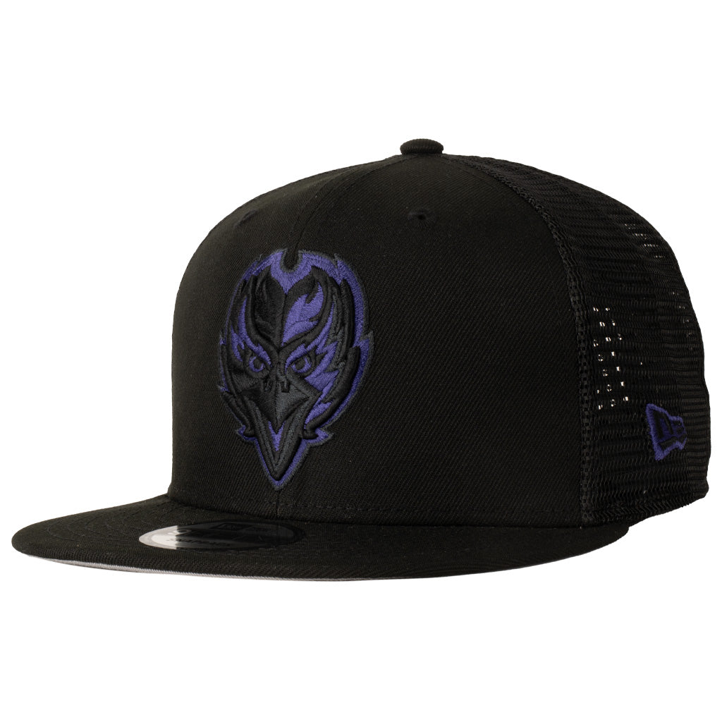 NFL Baltimore Ravens New Era Shadowline 9FIFTY Snapback Trucker Hat - Black