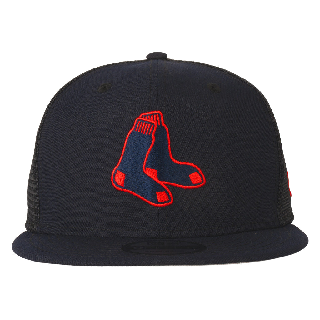 MLB Boston Red Sox New Era Shadowline 9FIFTY Snapback Trucker Hat - Navy