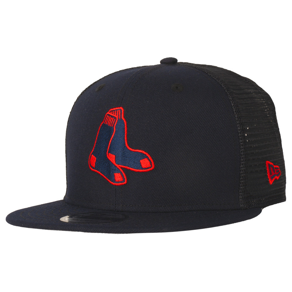 MLB Boston Red Sox New Era Shadowline 9FIFTY Snapback Trucker Hat - Navy